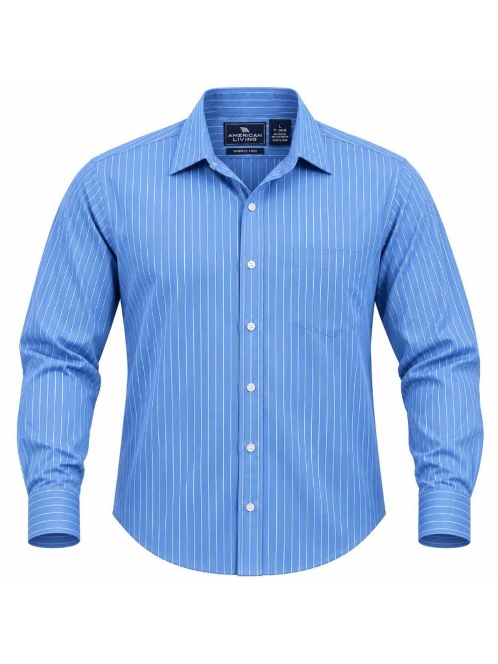 American Living Blue Wrinkle Free 17 34/35